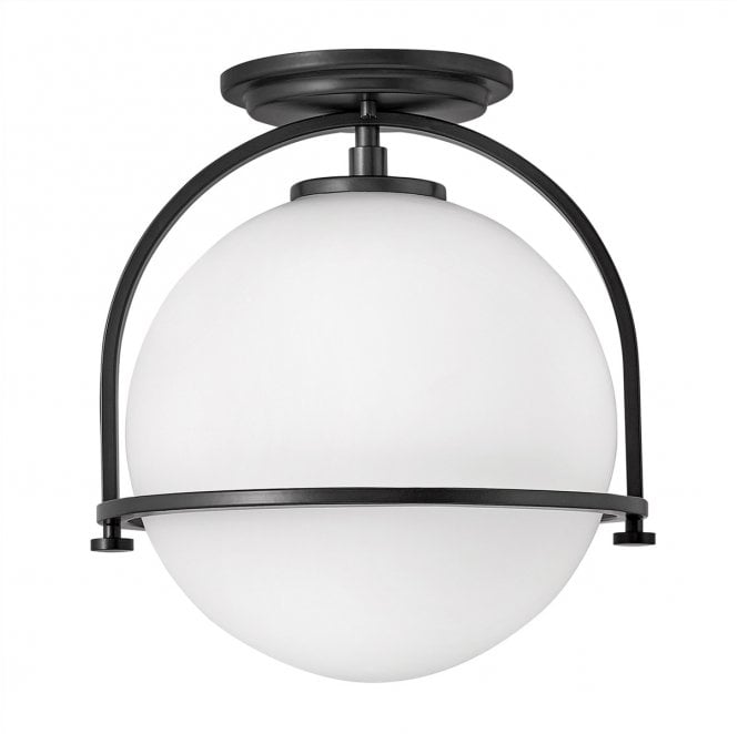 Hinkley QN-SOMERSET-F-O-BK Somerset 1 Light Flush Mount in a Black Finish