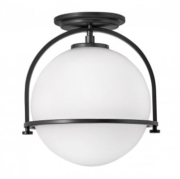 QN-SOMERSET-F-O-BK Somerset 1 Light Flush Mount in a Black Finish
