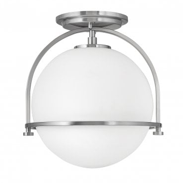 QN-SOMERSET-F-O-BN Somerset 1 Light Flush Mount in a Brushed Nickel Finish
