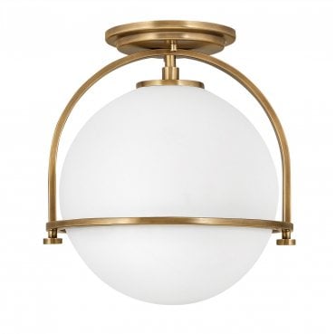 QN-SOMERSET-F-O-HB Somerset 1 Light Flush Mount in a Heritage Brass Finish