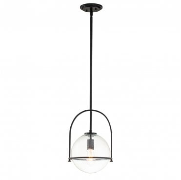 QN-SOMERSET-P-C-BK Somerset 1 Light Medium Pendant in a Black Finish