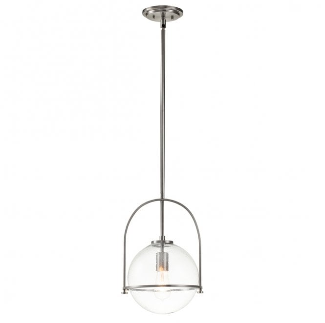 Hinkley QN-SOMERSET-P-C-BN Somerset 1 Light Medium Pendant in a Brushed Nickel Finish