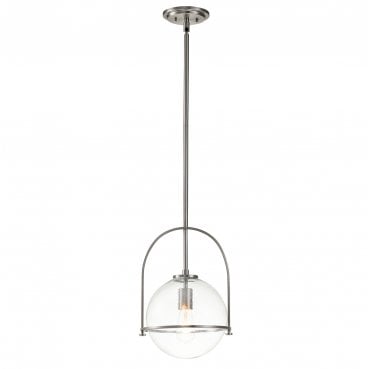 QN-SOMERSET-P-C-BN Somerset 1 Light Medium Pendant in a Brushed Nickel Finish