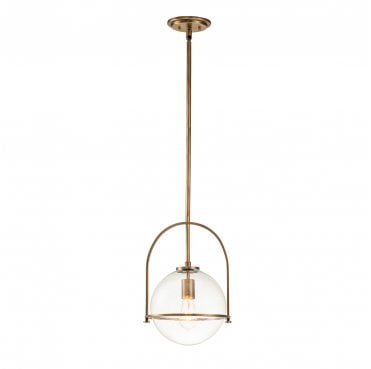 QN-SOMERSET-P-C-HB Somerset 1 Light Medium Pendant in a Heritage Brass Finish