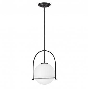 QN-SOMERSET-P-O-BK Somerset 1 Light Medium Pendant in a Black Finish
