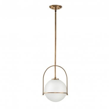 QN-SOMERSET-P-O-HB Somerset 1 Light Medium Pendant in a Heritage Brass Finish