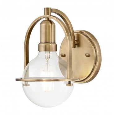 QN-SOMERSET1-C-HB Somerset 1 Light Wall Light in a Heritage Brass Finish
