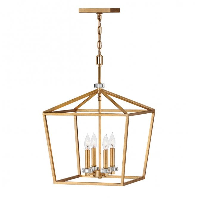 Hinkley QN-STINSON-4P-L-DBR Stinson 4 Light Large Pendant/Semi Flush in a Distressed Brass Finish