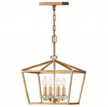 QN-STINSON-4P-M-DBR Stinson 4 Light Medium Pendant/Semi Flush in a Distressed Black Finish