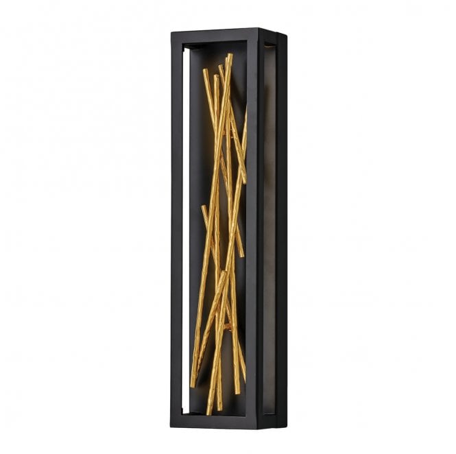 Hinkley QN-STYX-LED-W-BG Styx LED Wall Light in a Black and Gilded Gold Finish