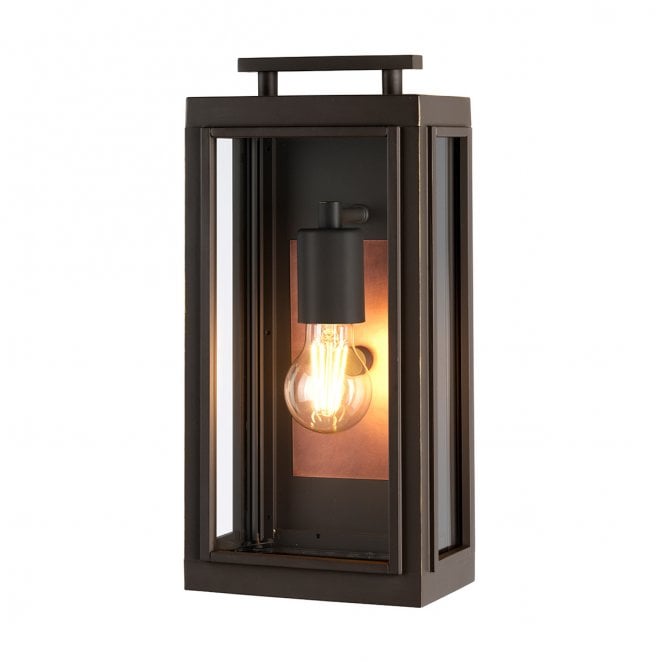 Hinkley QN-SUTCLIFFE-S-OZ Sutcliffe Outdoor IP44 1 Light Wall Lantern in an Oil Rubbed Bronze and Copper Finish
