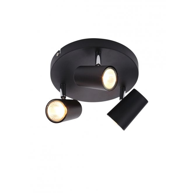 Inlight INL-31776-BLK Harvey 3 Light Ceiling Spotlight in a Black Finish