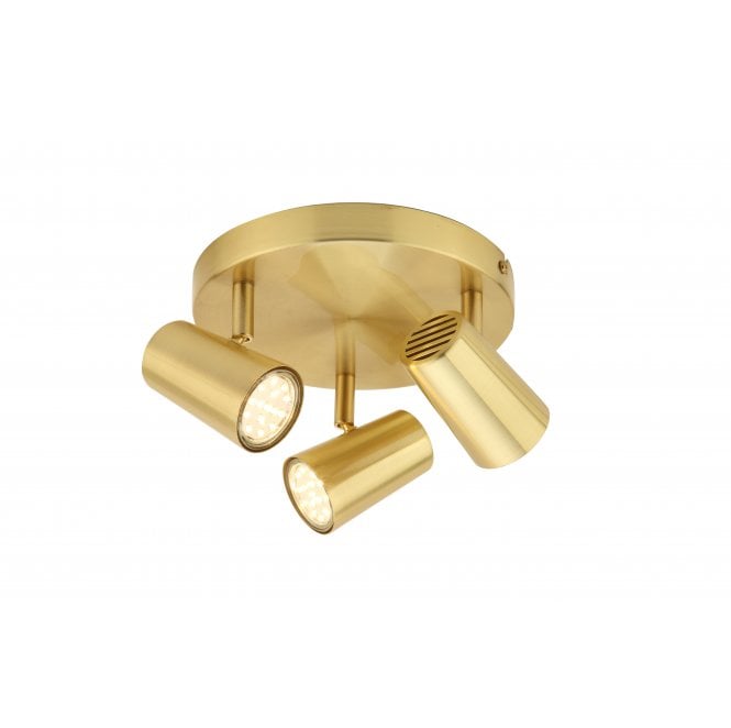 Inlight INL-31776-SBRS Harvey 3 Light Ceiling Spotlight in a Satin Brass Finish