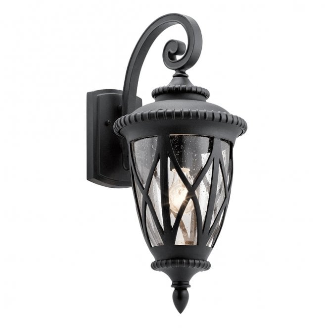 Kichler KL-ADMIRALS-COVE-L Admirals Cove Outdoor IP44 1 Light Large Wall Lantern in a Textured Black Finish