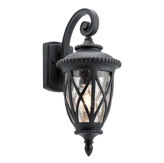 Kichler KL-ADMIRALS-COVE-M Admirals Cove Outdoor IP44 1 Light Medium Wall Lantern in a Textured Black Finish