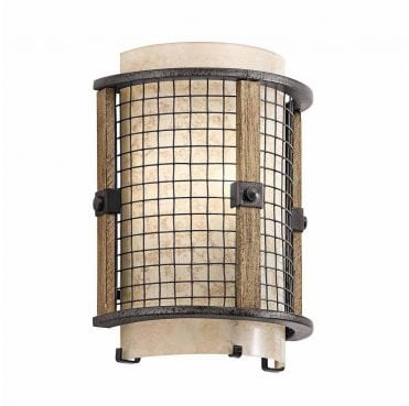 KL-AHRENDALE1 Ahrendale 1 Light Wall Light in an Anvil Iron Finish
