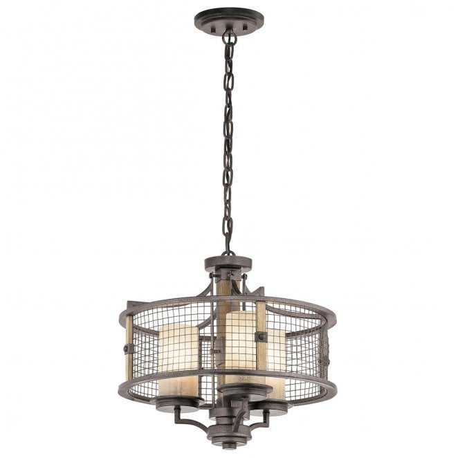 Kichler KL-AHRENDALE3 Ahrendale 3 Light Duo-Mount Chandelier in an Anvil Iron Finish