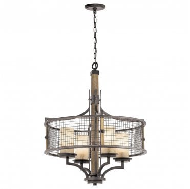 KL-AHRENDALE4 Ahrendale 4 Light Chandelier in an Anvil Iron Finish