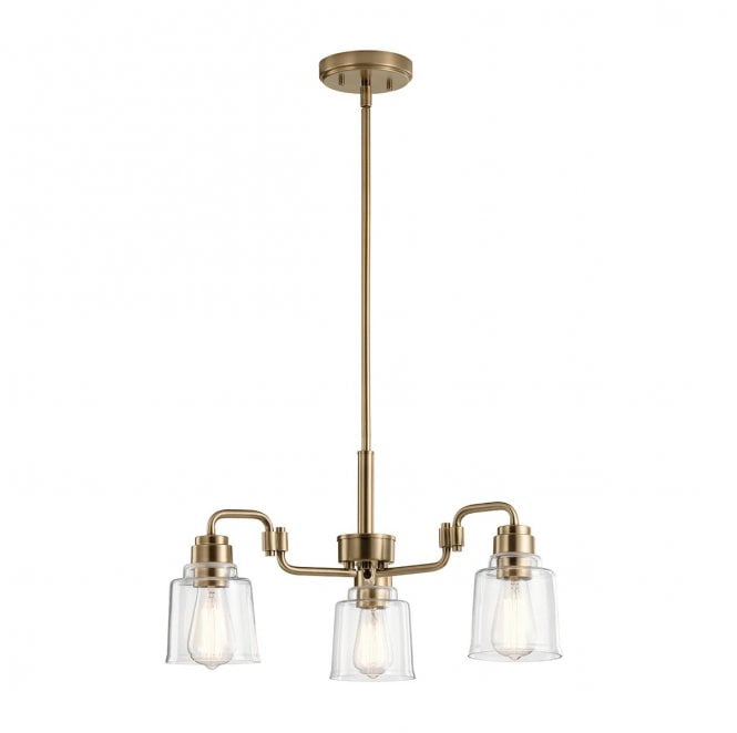 Kichler KL-AIVIAN3-WBR Aivian 3 Light Chandelier in a Weathered Brass Finish