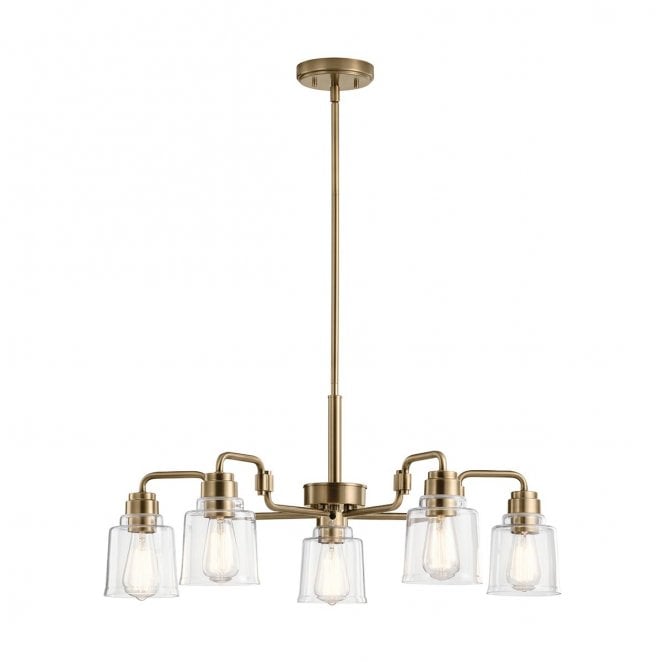 Kichler KL-AIVIAN5-WBR Aivian 5 Light Chandelier in a Weathered Brass Finish