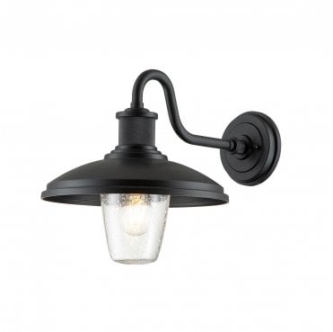KL-ALLENBURY2-M-BKT Allenbury Outdoor IP44 1 Light Medium Wall Lantern in a Textured Black Finish