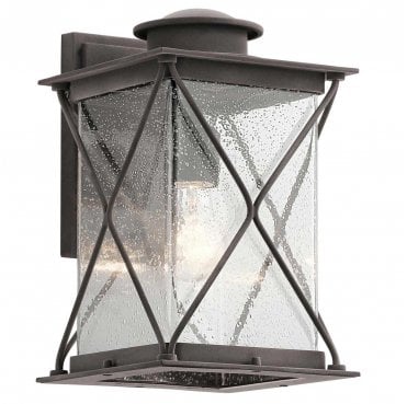 KL-ARGYLE2-M Argyle Outdoor IP44 1 Light Medium Wall Light in a Weathered Zinc Finish