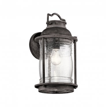 KL-ASHLANDBAY2-L Ashland Bay Outdoor IP44 1 Light Large Wall Lantern in a Weathered Zinc Finish