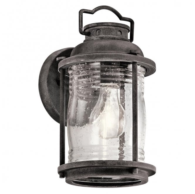 Kichler KL-ASHLANDBAY2-S Ashland Bay Outdoor IP44 1 Light Small Wall Lantern in a Weathered Zinc Finish