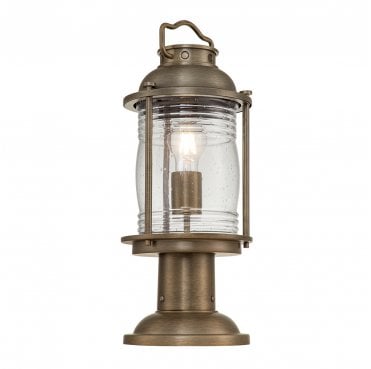 KL-ASHLANDBAY3-M-BU Ashland Bay Outdoor IP44 1 Light Medium Pedestal Lantern in a Burnished Bronze Finish