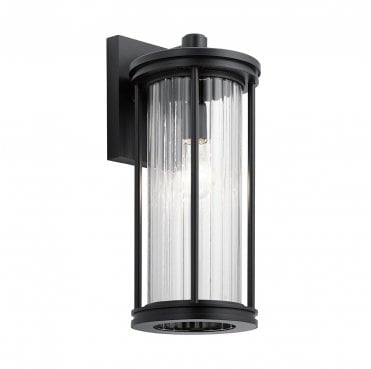 KL-BARRAS2-M-BK Barras Outdoor IP44 1 Light Medium Wall Lantern in a Black Finish