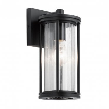 KL-BARRAS2-S-BK Barras Outdoor IP44 1 Light Small Wall Lantern in a Black Finish