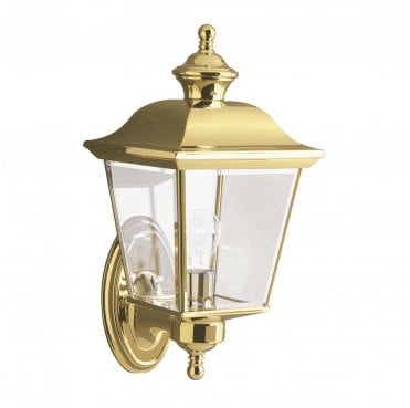 KL-BAY-SHORE1-M Bay Shore Outdoor IP44 1 Light Medium Wall Light in a Polished Brass Finish