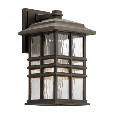 KL-BEACON-SQUARE-M-OZ Beacon Square Outdoor IP44 1 Light Wall Lantern in an Old Bronze Finish
