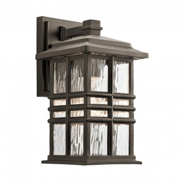 KL-BEACON-SQUARE-S-OZ Beacon Square Outdoor IP44 1 Light Wall Lantern in an Old Bronze Finish