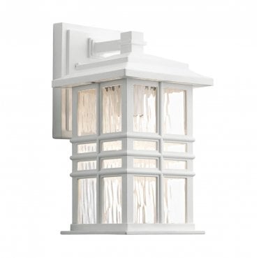 KL-BEACON-SQUARE-S-WHT Beacon Square Outdoor IP44 1 Light Wall Lantern in a White Finish