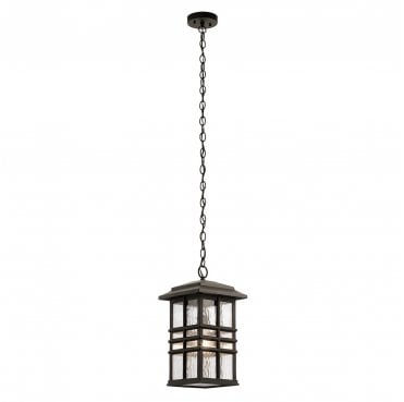 KL-BEACON-SQUARE8-OZ Beacon Square Outdoor IP44 1 Light Chain Lantern in an Old Bronze Finish