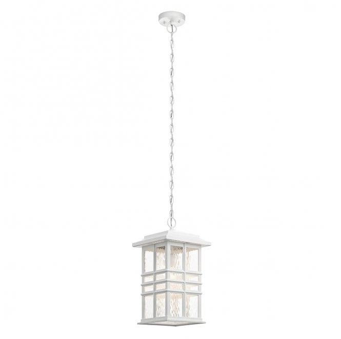 Kichler KL-BEACON-SQUARE8-WHT Beacon Square Outdoor IP44 1 Light Chain Lantern in a White Finish