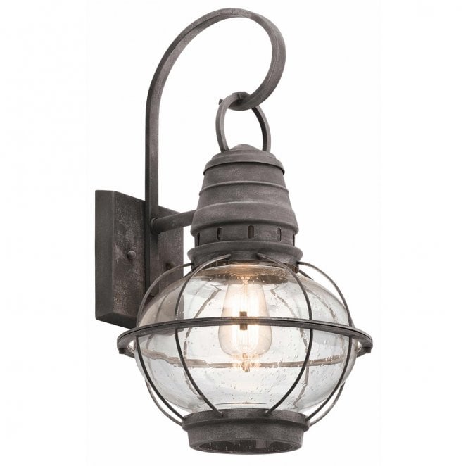 Kichler KL-BRIDGEPOINT-L Bridgepoint Outdoor IP44 1 Light Large Wall Lantern in a Weathered Zinc Finish