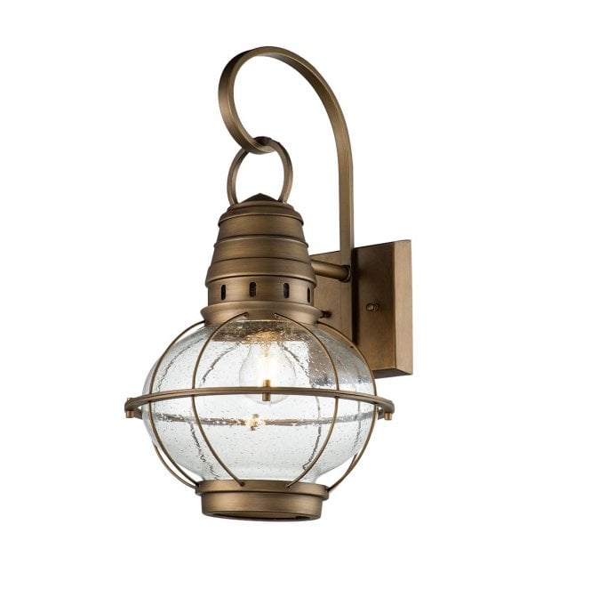 Kichler KL-BRIDGEPOINT-L-NBR Bridgepoint Outdoor IP44 1 Light Large Wall Lantern in a Natural Brass Finish
