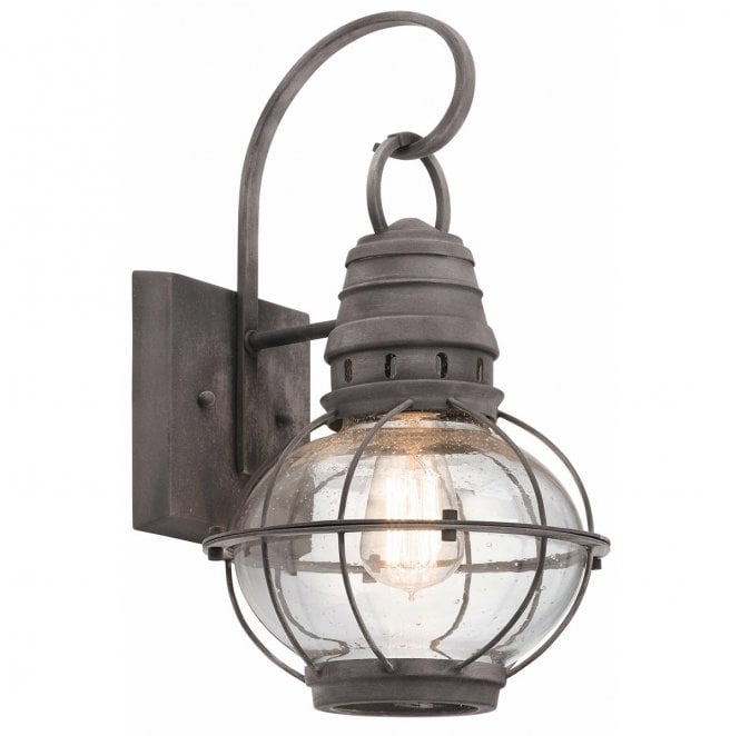 Kichler KL-BRIDGEPOINT-M Bridgepoint Outdoor IP44 1 Light Medium Wall Lantern in a Weathered Zinc Finish