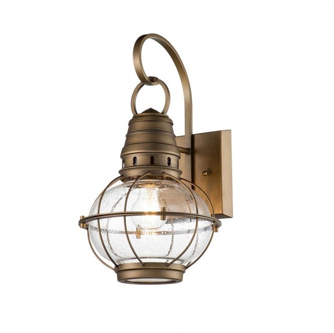 Kichler KL-BRIDGEPOINT-M-NBR Bridgepoint Outdoor IP44 1 Light Medium Wall Lantern in a Natural Brass Finish