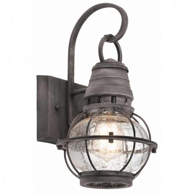 Kichler KL-BRIDGEPOINT-S Bridgepoint Outdoor IP44 1 Light Small Wall Lantern in a Weathered Zinc Finish