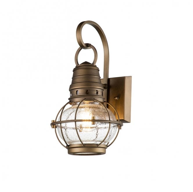 Kichler KL-BRIDGEPOINT-S-NBR Bridgepoint Outdoor IP44 1 Light Small Wall Lantern in a Natural Brass Finish