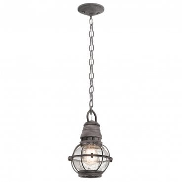 KL-BRIDGEPOINT8S Bridge Point Outdoor IP44 1 Light Small Chain Lantern in a Weathered Zinc Finish
