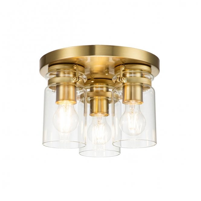 Kichler KL-BRINLEY-F-BB Brinley 3 Light Flush Light in a Brushed Brass Finish