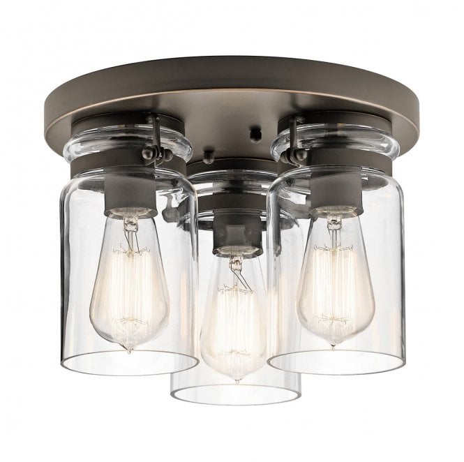 Kichler KL-BRINLEY-F-OZ Brinley 3 Light Flush in an Old Bronze Finish
