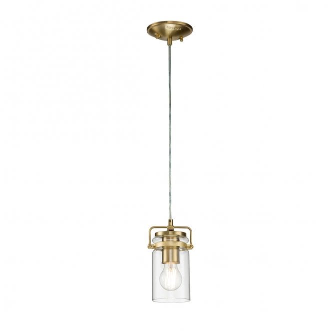 Kichler KL-BRINLEY-MP-BB Brinley 1 Light Mini Pendant in a Brushed Brass Finish