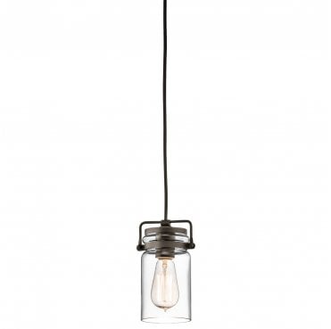 KL-BRINLEY-MP-OZ Brinley 1 Light Mini Pendant in an Old Bronze Finish