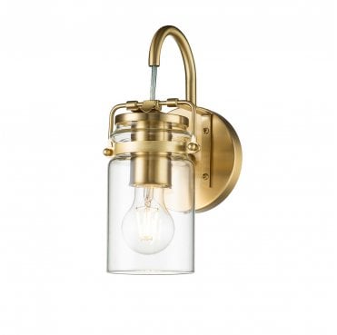 KL-BRINLEY1-BB Brinley 1 Light Wall Light in a Brushed Brass Finish