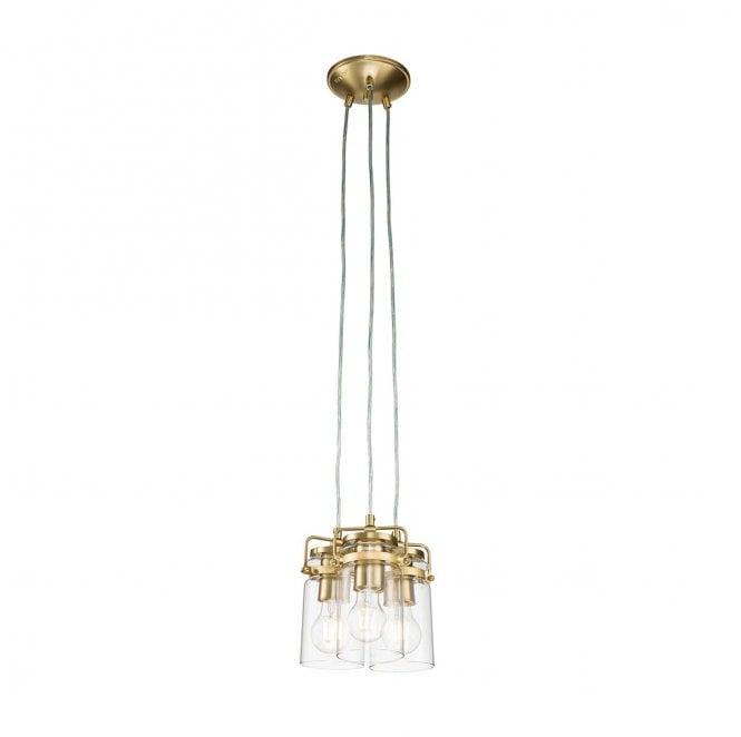 Kichler KL-BRINLEY3-BB Brinley 3 Light Pendant in a Brushed Brass Finish